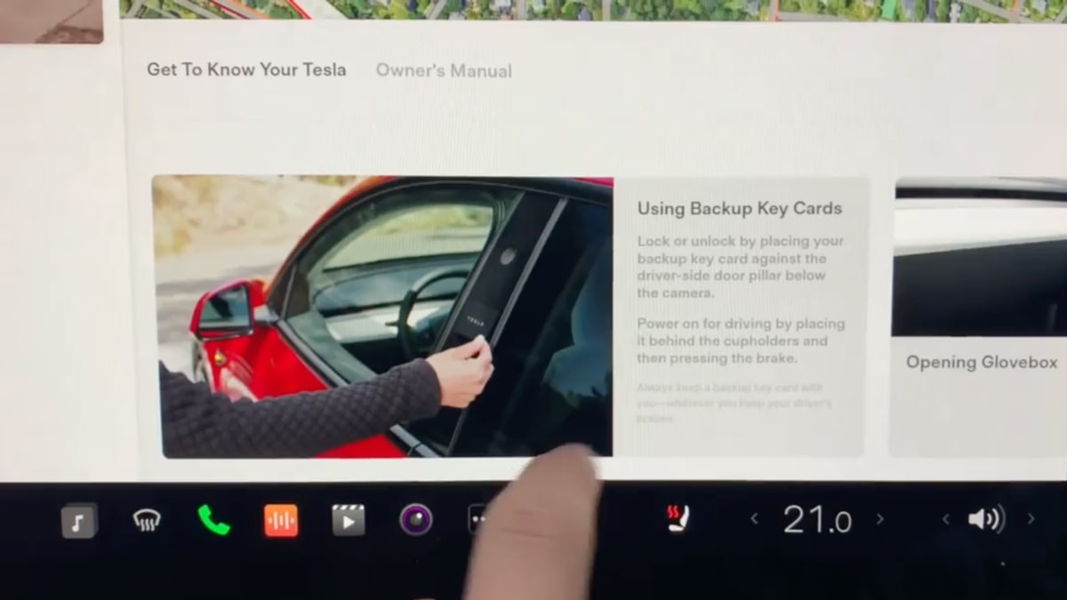 Tesla added a new 'Manual' app that contains tips and answers popular questions