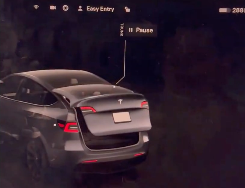 Tesla Pause Trunk Opening feature in update 2024.14.6