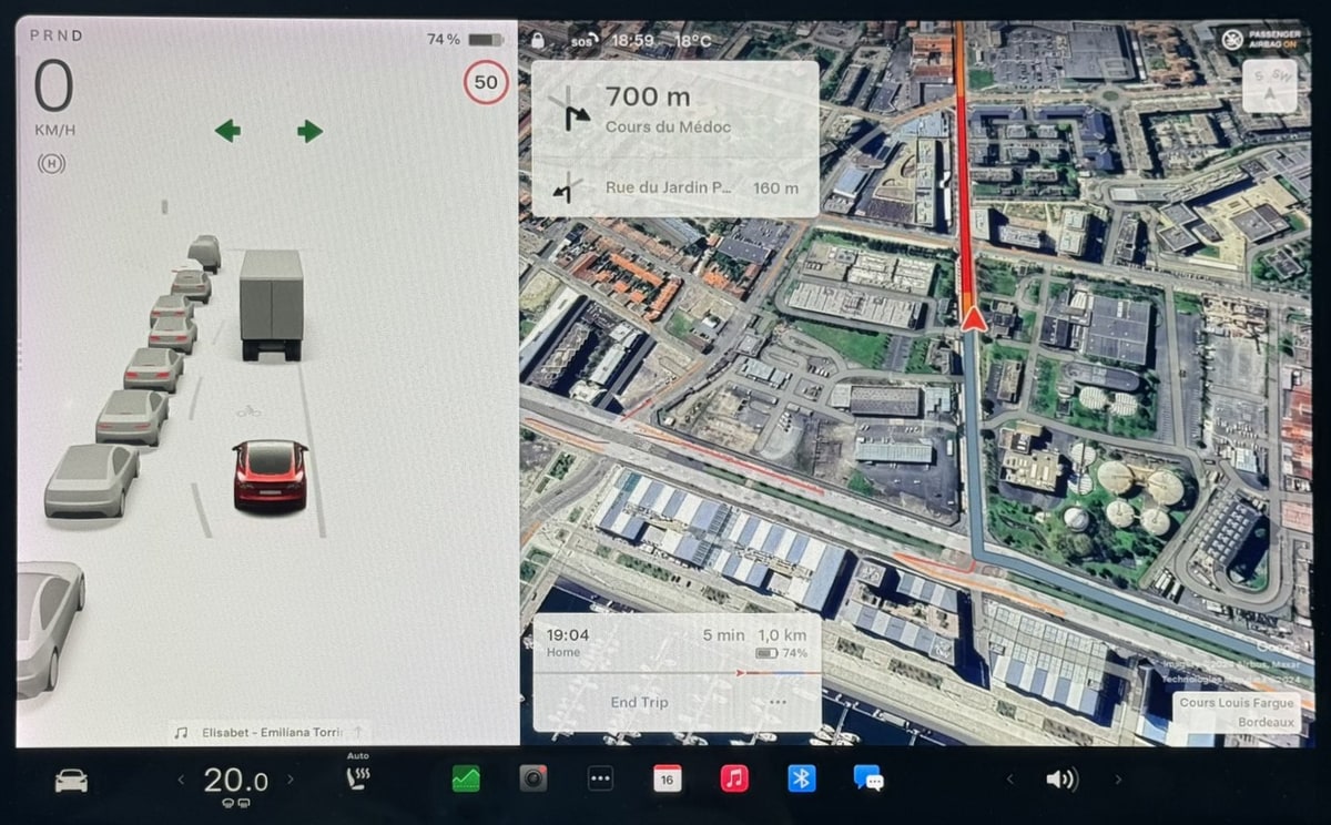 Tesla Navigation Path feature in update 2024.14.6