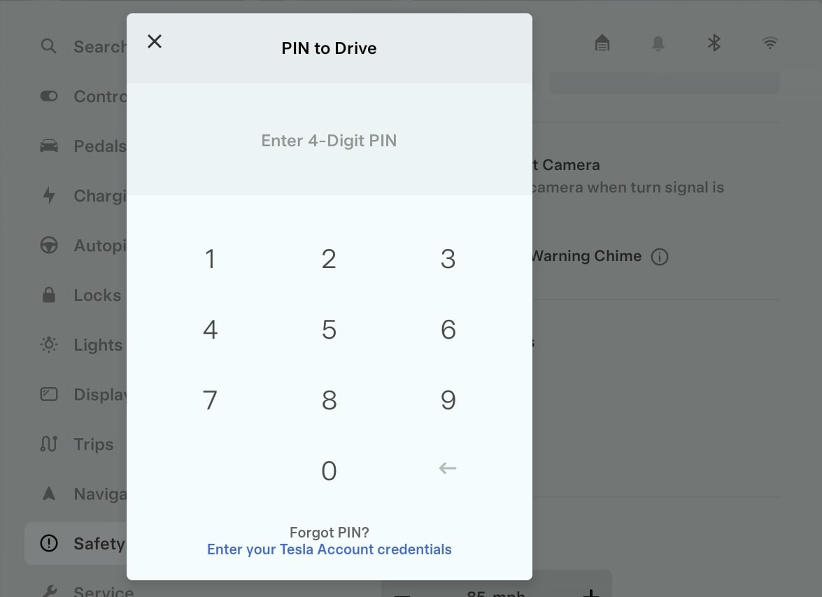Tesla PIN to Drive feature in update 2024.3.10