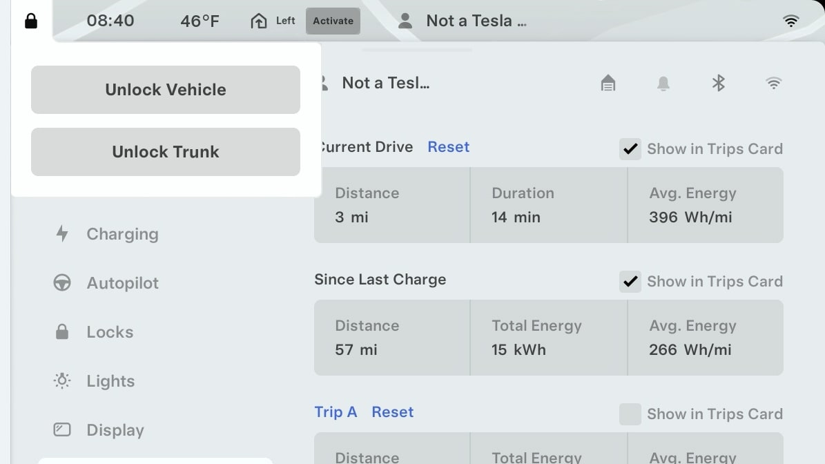 Tesla Unlock Buttons feature in update 2024.2.200