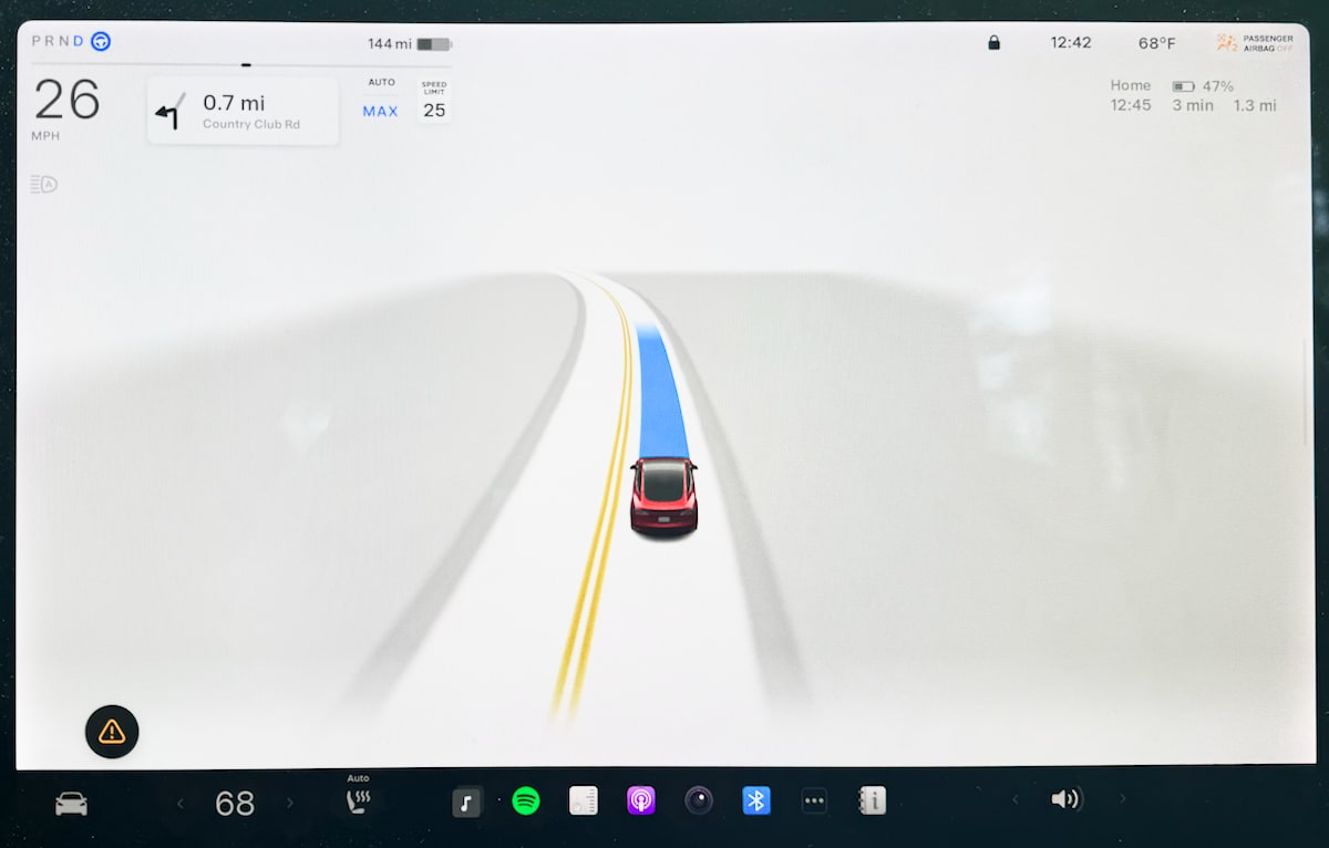 Tesla FSD Visualization feature in update 2024.3.25