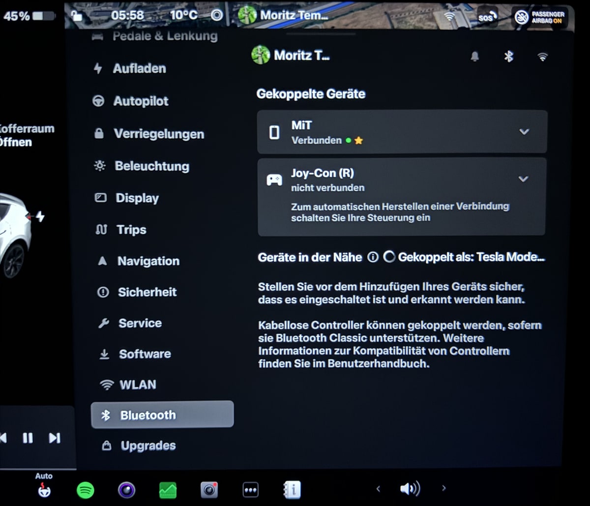 Tesla New Bluetooth Menu feature in update 2024.8.100