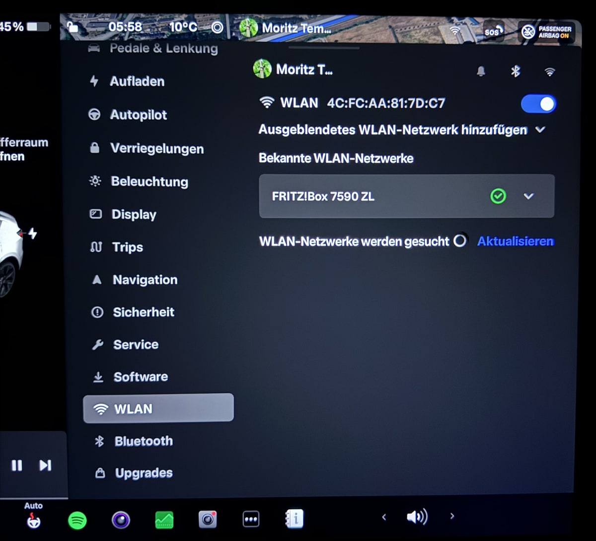 Tesla New WiFi Menu feature in update 2024.8