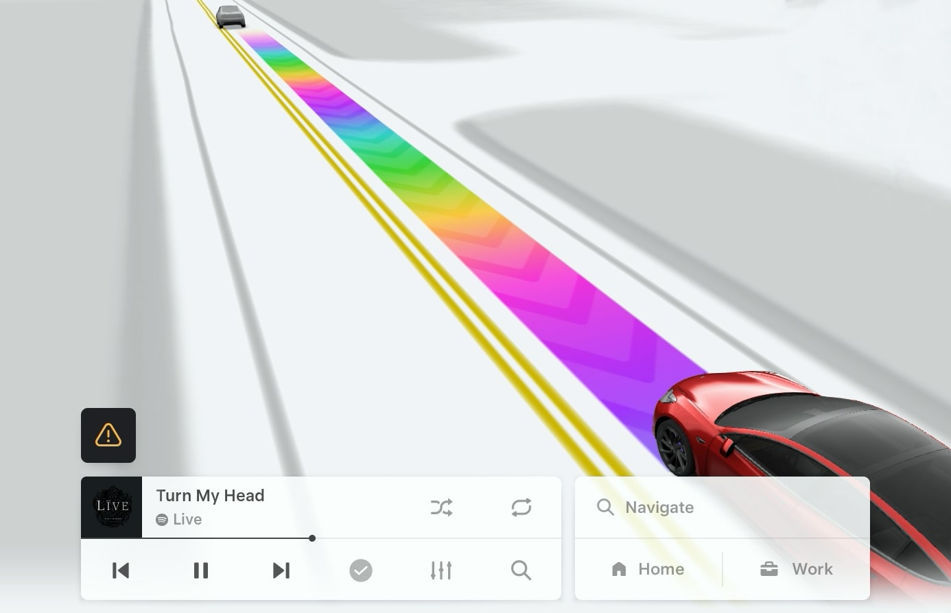 Tesla Improved Rainbow Road feature in update 2025.8.8.1