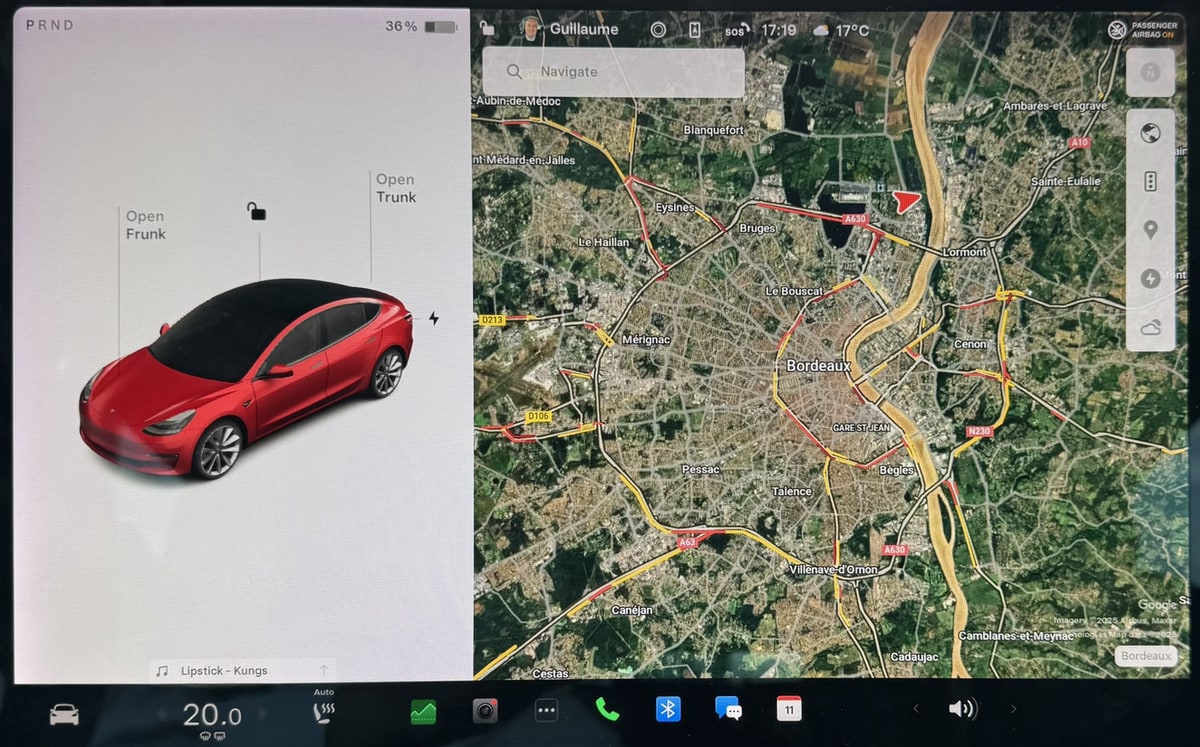 Tesla Traffic Visualization feature in update 2025.8.8.1