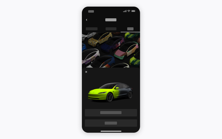 Tesla Custom Wraps feature in update 2026.26.6.3