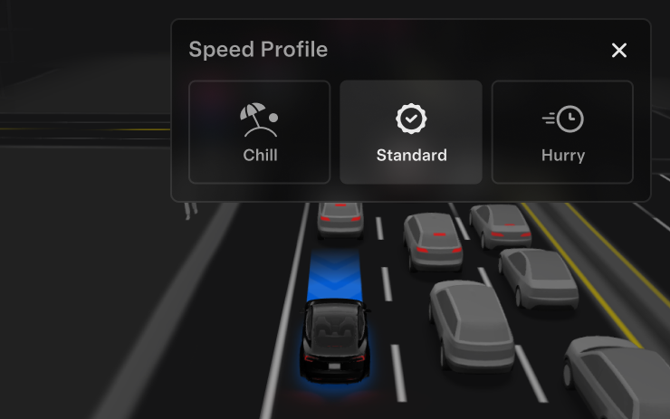 Tesla Speed Profiles feature in update 2026.38.5.5