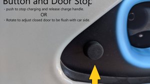 Tesla Tip - Charge Port has an Open/Release button that also serves as a charge port door stop
