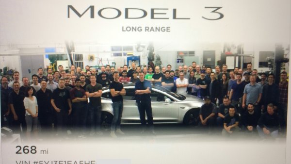 Tesla Model 3 Team Photo and Silhouette Easter Egg