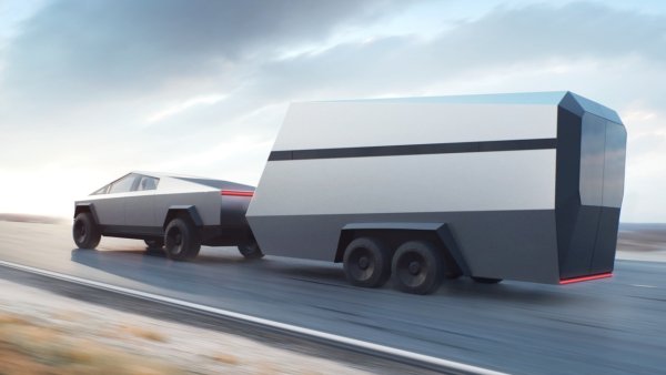 Glamping with Tesla's Cybertruck and trailer concept