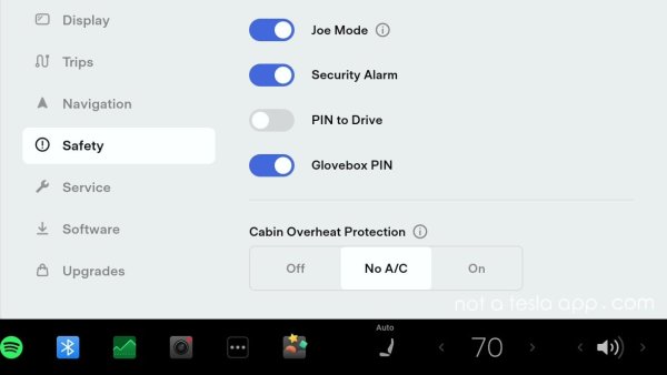 Tesla will add the ability to customize Cabin Overheat Protection feature