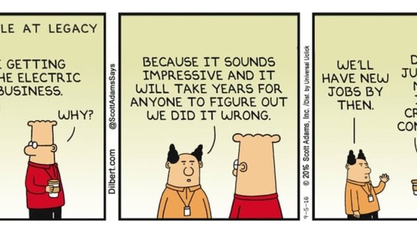 Tesla's Dilbert Cartoon Moment - Penalized for Being Too Efficient