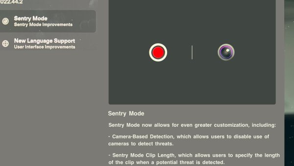 Tesla adds new features to Sentry Mode with update 2022.44.2