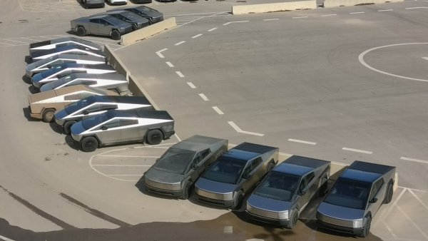 Tesla's Fleet of Cybertrucks Ready for Launch Event at Gigafactory Texas
