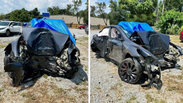 Tesla Model Y Involved in a Horrific Crash, Driver Walked To Tell the Story