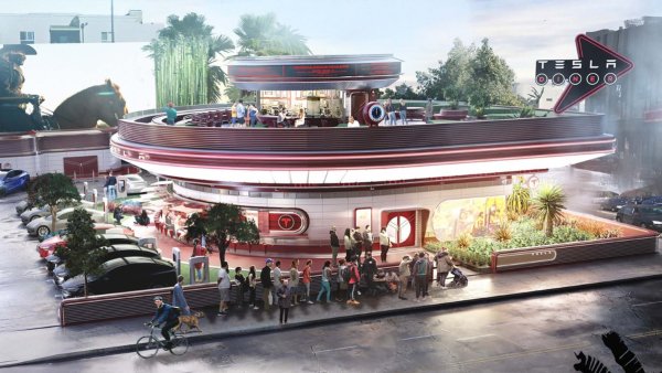Tesla's Innovative 24-Hour Diner and Drive-In Concept Gains Approval