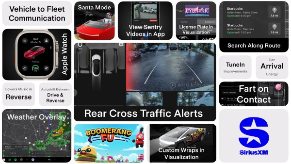 Tesla Reveals Features in Holiday Update: License Plate Vis, Apple Watch, Weather Overlay, Cross Traffic Alert