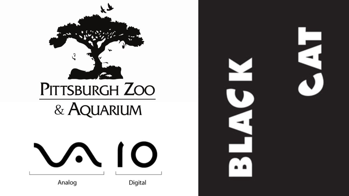 The creative logos from Pittsburgh Zoo, Sony VAIO and Black Cat.