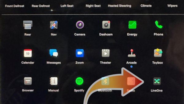 Tesla Replaces Slacker Radio / Streaming App With LiveOne Radio