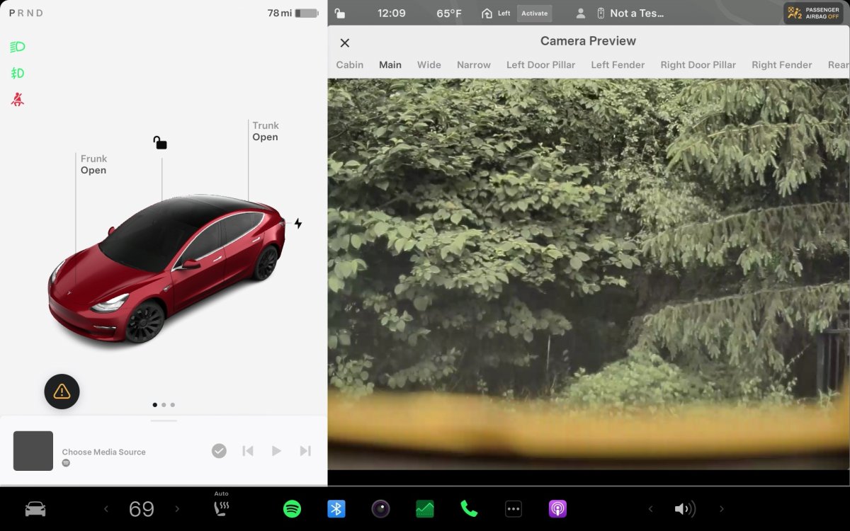 Tesla's main camera view