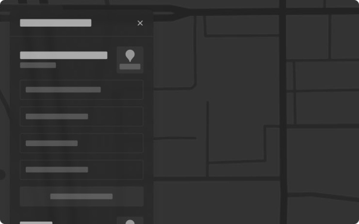 The sub-destination menu mockup preview