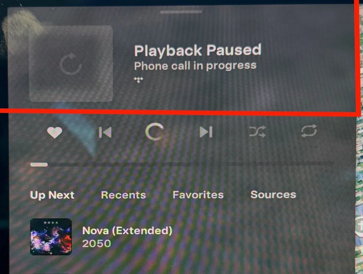 Tesla Music Paused feature in update 2025.26.3