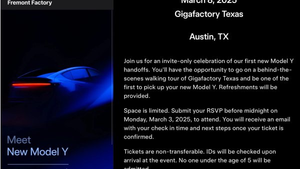 Tesla Hosting Delivery Event for New Model Y Launch Series