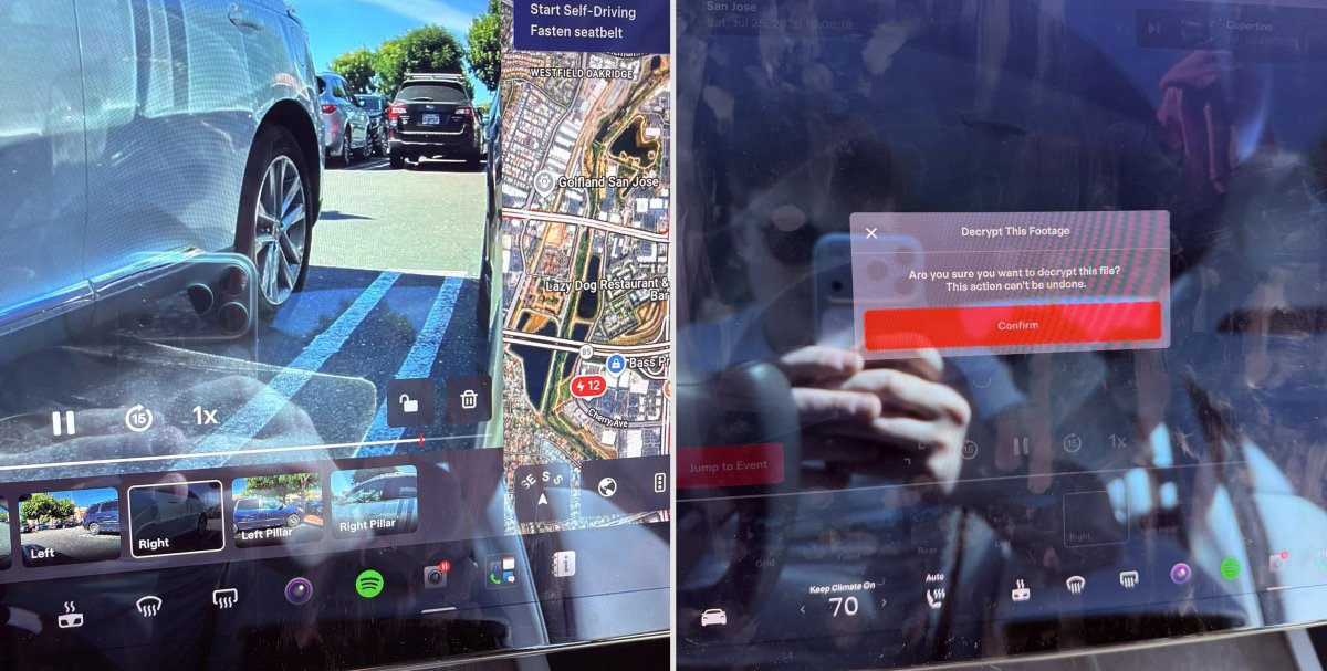 Tesla Decrypt Dashcam Video feature in update 2026.20.3