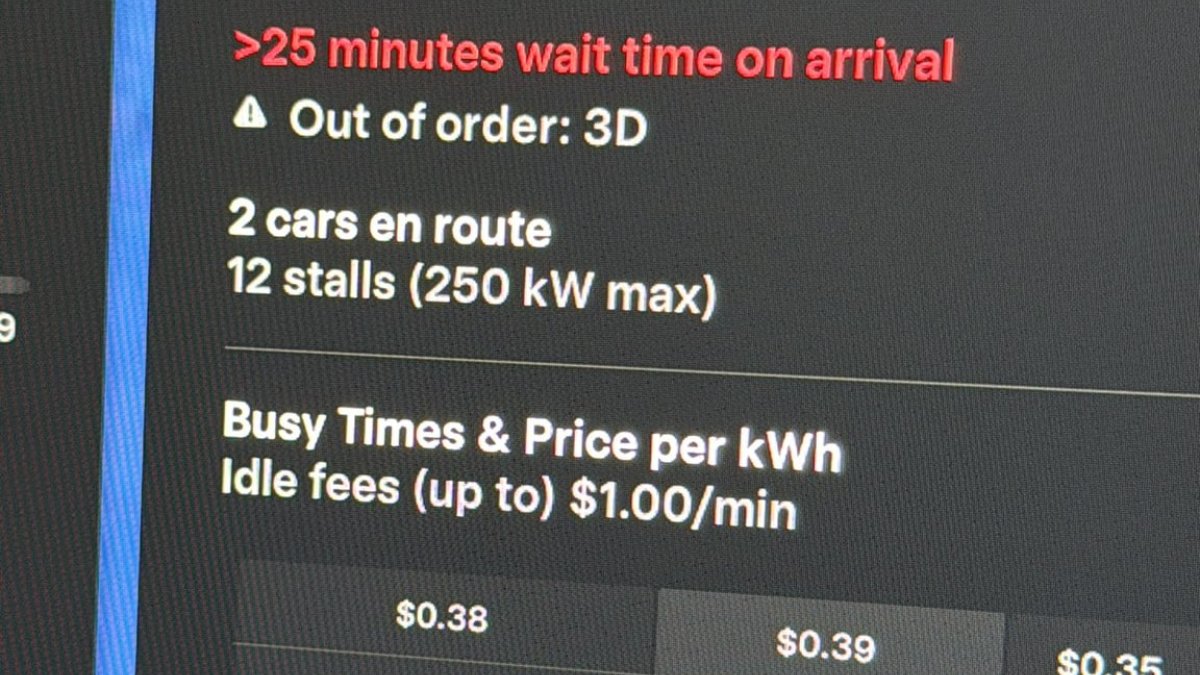 Tesla already shows how many cars are en route to a Supercharger