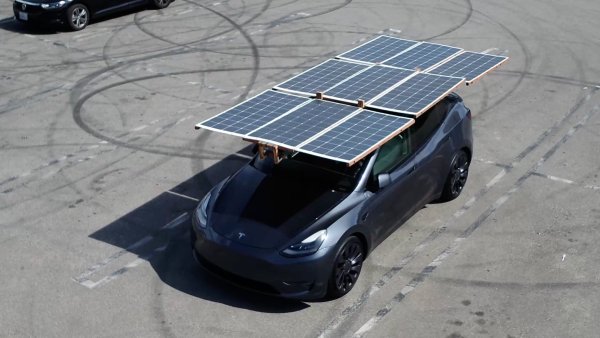 Solar Project Adds Solar Panels to the Top of a Tesla Model Y, But Will It Work?