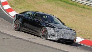 Tesla Model S Refresh Spotted With Front Bumper Camera at Nürburgring [PHOTOS]