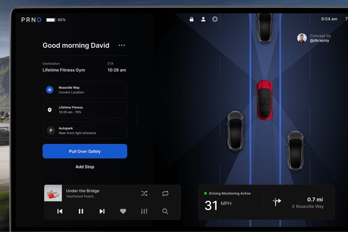 A concept of what the UI in the Robotaxi may look like