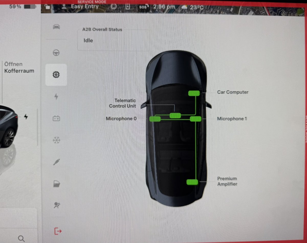 Tesla Service Mode Improvements feature in update 2025.20