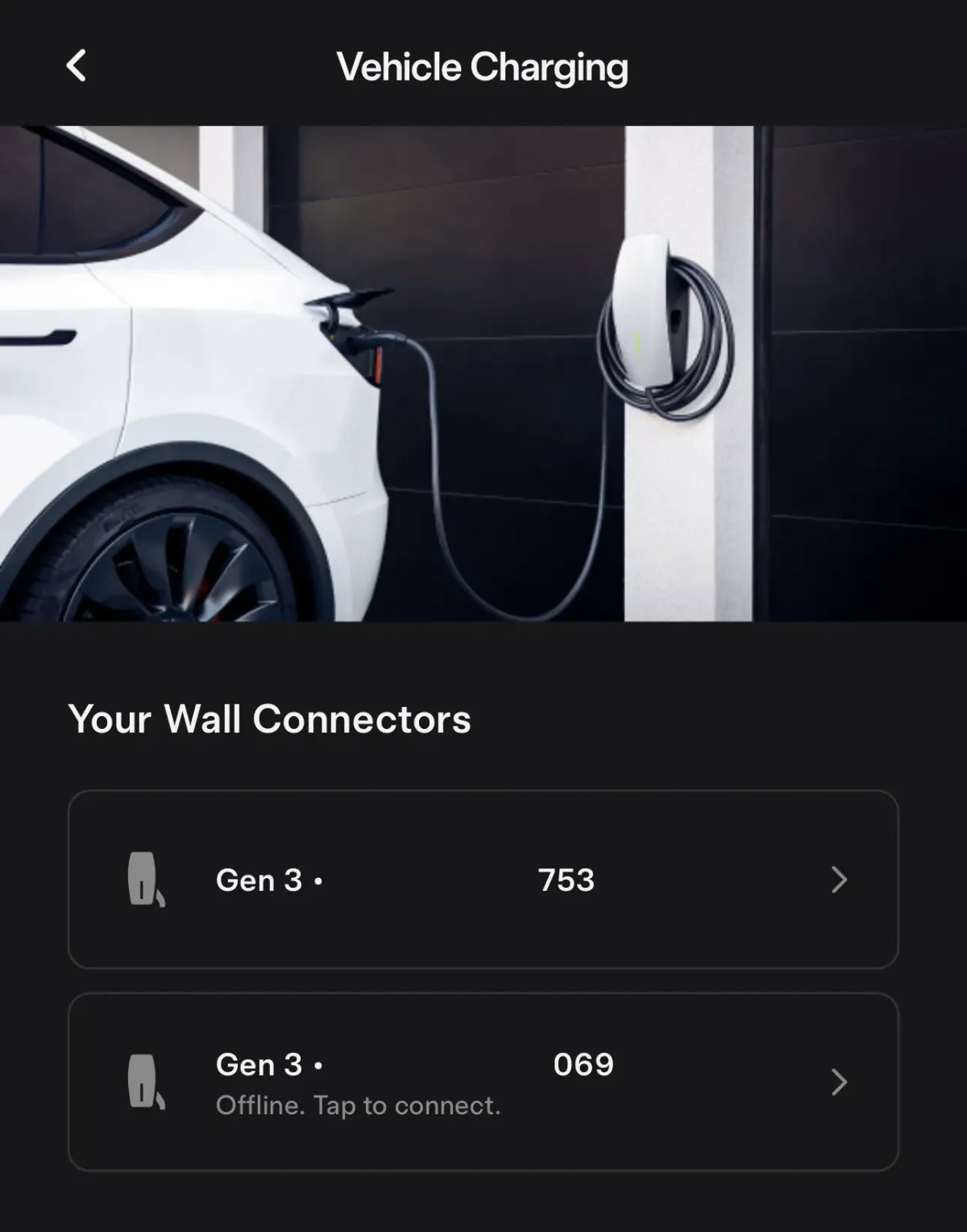Tesla Wall Connector feature in update 4.46.0