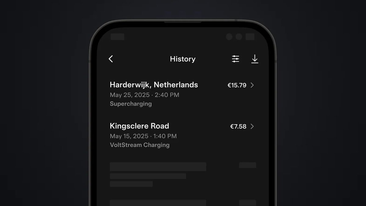 Tesla Cross Region Charge History feature in update 4.47.0