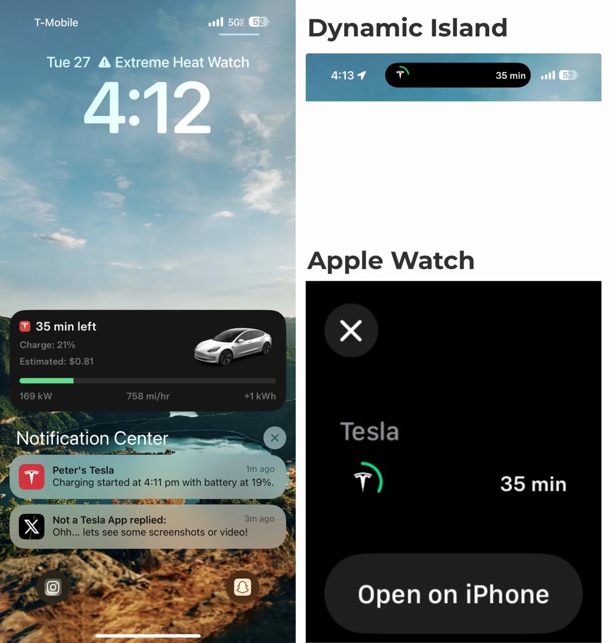Tesla Live Activity Support feature in update 4.45.0