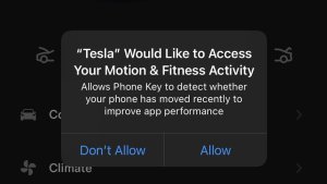 Tesla Explains Why the Tesla App Wants Access to 'Motion & Fitness Activity'