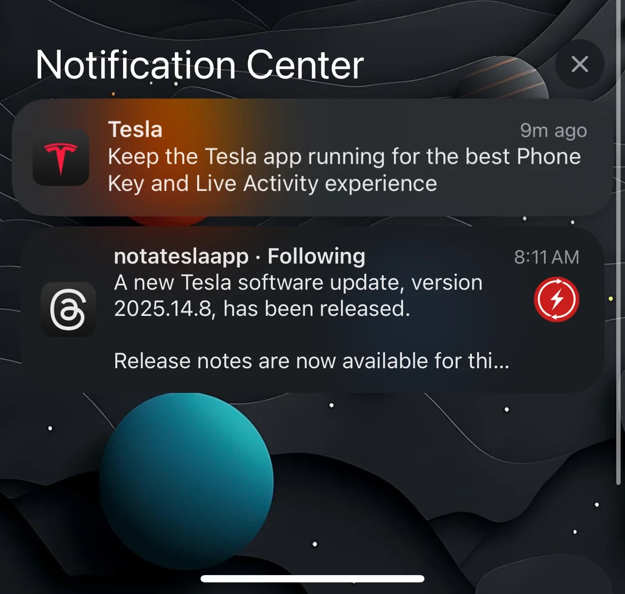 Tesla Force Close App Warning feature in update 4.45.0