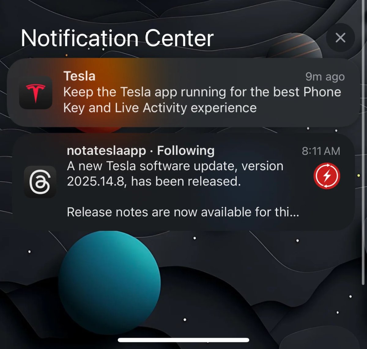 Tesla Force Close App Warning feature in update 4.45.0