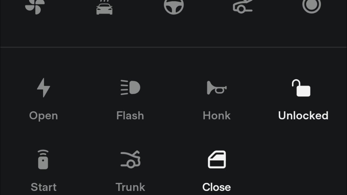 You can add a fifth favorite icon to the Tesla app