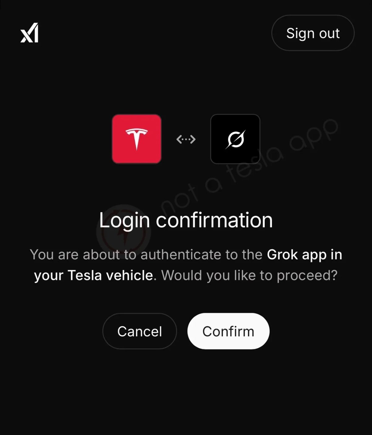 Tesla Grok Log In & Notifications feature in update 4.46.6