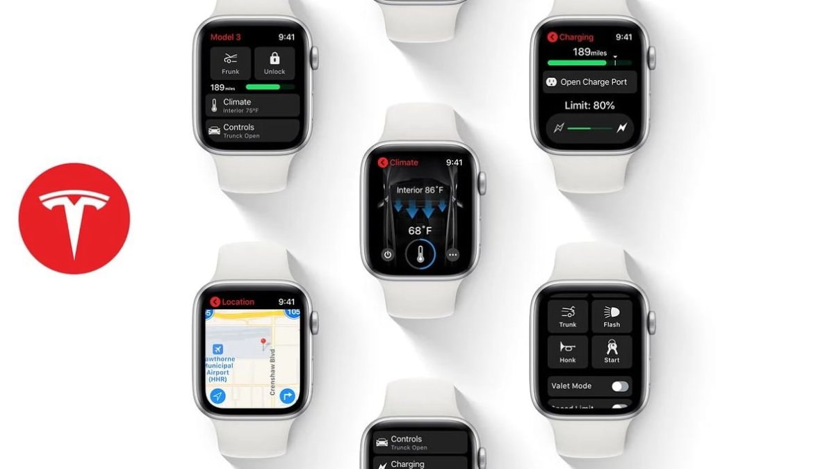 Tesla App on Apple Watch concept by Naher94
