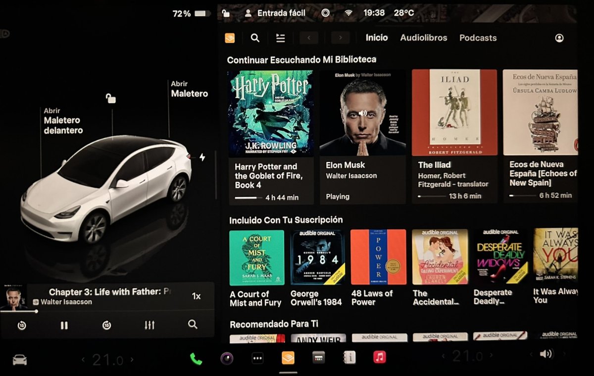 Tesla is adding the Audible audiobook service in update 2024.14