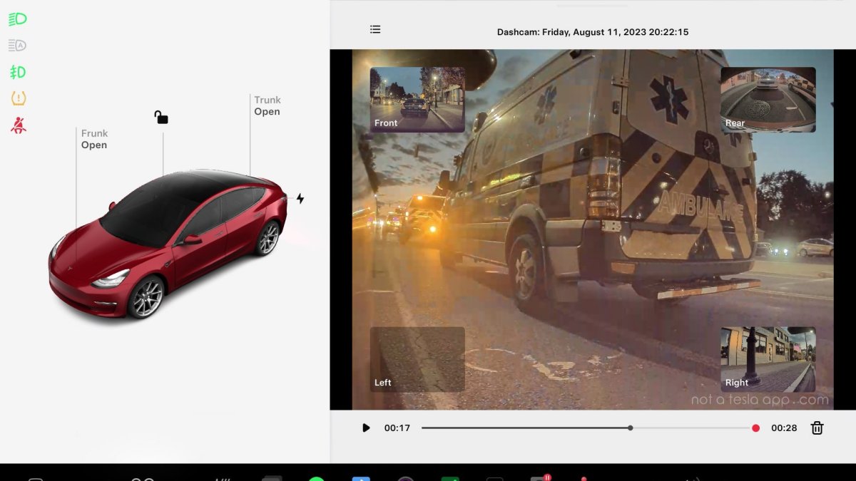 There have been performance improvements to Tesla's video apps such as the Dashcam Viewer