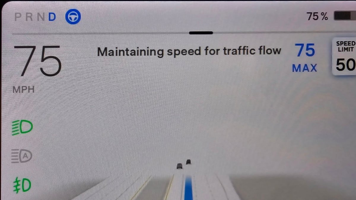 FSD Beta will sometimes override the user's max speed to keep up with traffic