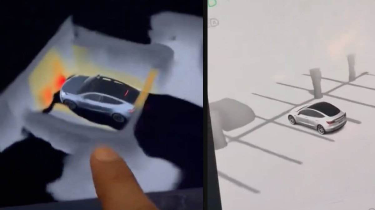 Tesla's new High Fidelity Park Assist feature in the holiday update