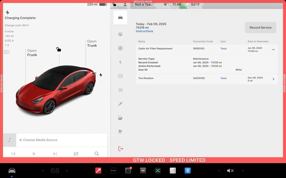 You can see the new Service History option on the bottom right.
