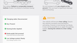 Tesla Adds Improvements to Tow Mode and Tire Service