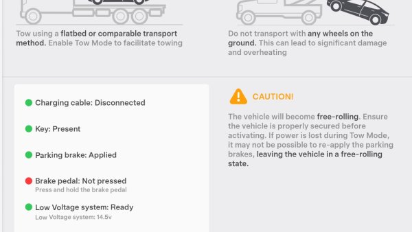 Tesla Adds Improvements to Tow Mode and Tire Service